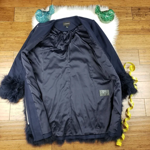 Club Monaco wool blend feather coat small